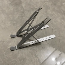 1 个可调节高度笔记本电脑支架，符合人体工程学的可折叠设计，冷却通风电脑支架，适用于 10-15.6 英寸/iPad/平板电脑，办公室/学习/家庭使用，铝合金，坚固防滑，缓解颈部压力 - 彩色 - 查看 14