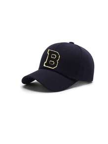 قبعة بيسبول مطرزة بالأحرف من A إلى Z قابلة للتعديل للأولاد والبنات، قبعة شمس كاجوال للخارج، لون عظمي، للأعمار من 8 إلى 16 سنة - أزرق بحري - مشاهدة 8