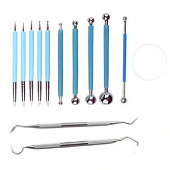 基本聚合物粘土工具球形触笔点画工具硅胶垫 DIY 工艺工具，用于粘土珠宝花瓣，非常适合手工创作和艺术项目