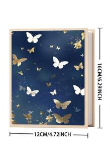 3-Inch Elegant Butterfly Theme Photo Album With 200 Pockets - Ideal For Storing Family Photos, Pictures And Tickets - Sturdy Rectangular Design - Perfect Valentine's Day And New Year Gift, Gift |Butterfly Pattern Design|Elegant Design, Butterfly Decor