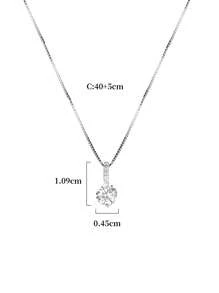 Colar de diamante único de prata esterlina 925 para mulheres, corrente de caixa delicada, estilo minimalista, natureza, luxo, delicado, colar com pingente brilhante, presente
