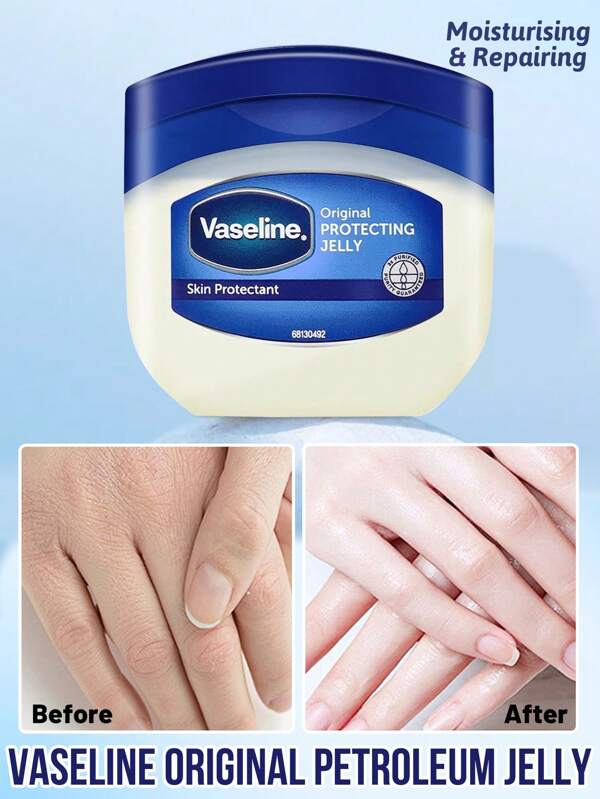 Vaseline Vaselina Original Petroleum Jelly, Hidratante, Humectante, Hidratación, Nutritivo, Acondicionador, Vaselina Pura, de fácil absorción, textura suave, alta pureza, multiusos, fórmula clásica, humedad duradera, suave y no irritante, reparador, restaurador, protector, mantenimiento, apropiado para todo tipo de piel, piel seca, piel sensible, adultos y niños, mujeres embarazadas, cuidado diario, reparación de la piel, cuidado corporal