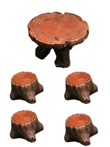 5pcs Mini Table And Chair Set, Mini Resin Decoration Kit, Micro Landscape Decor DIY Handicraft, Succulent Home Decor, Garden & Outdoor Decoration