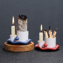 1pc Ceramic Cute Mushroom Incense Burner Holder, Sage Holder For Burning, Incense Holder For Sticks, High Quality Ceramic Burner, Aromatherapy Burner For Meditation, Yoga And Home Decor