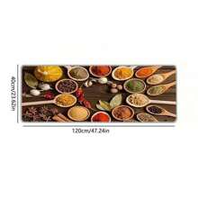 1 Piece, 100% Polyester Fiber Knitted Spice And Chili Kitchen Mat, Machine Washed, Non Slip, Lightweight, Fade Resistant, Low Plush, Farmhouse Style Home Decoration, Laundry Room, Sink Floor Comfort Mat, Adding Spices To Your Kitchen