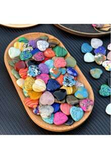 50 PIEZAS/20 PIEZAS Cristales con forma de corazón multicolor, emocionantes cristales con forma de corazón, ideal para equilibrar la energía espiritual para el amor, la meditación, un regalo perfecto, decoración de joyería DIY (color aleatorio)
