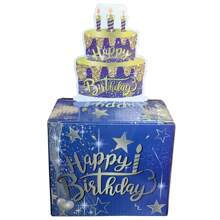 32pcs Blue Birthday Party Gift Surprise Box With Greeting Cards