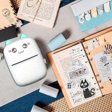 22 piezas Mini impresora fotográfica inalámbrica portátil en blanco y negro, Mini impresora de pegatinas compatible con iOS y Android sin impresión a color, impresora de bolsillo Bluetooth con impresión instantánea, regalos de temporada de regreso a clases para estudiantes y amigos