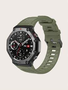 1 件运动风格纯色硅胶智能手表表带，适用于 Amazfit T-Rex 3