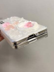 奢华心形蝴蝶设计手机壳，兼容三星 Galaxy Z Fold5、Galaxy Z Fold7、Galaxy Z Flip7、Galaxy Z Fold6、Galaxy Z Flip7 FE、Galaxy Z Flip6、Galaxy Z Flip5、Galaxy Z Flip4、Galaxy Z Flip - 白色 - 查看 9