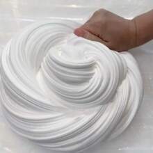 Milky White Slime With Crystal Blue Fluffy Iceland Sea Salt Mud, Transparent Sea Blue Super Creamy Elastic Squeeze Stress Relief Colored Mud, Same Style As Internet Celebrity Vanilla Purple Taro Slime Colored Mud