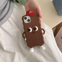 Sanrio Funny Phone Case,Ugly Phone Case Cartoon Cute Stereoscopic Cookie Bread With Support Small Feet Stereoscopic Silicone Phone Case Compatible With Iphone 12/13pro/14promax/15/16 PROMAX(Single Phone Case, No Other Accessories,Some Lenses Are Not Fully Included) Waterproof Shockproof Anti-Fall Scratch Resistant