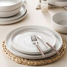 Richmount SHEIN X Heather Rae 12 Pieces Dinnerware Sets, Dishes Set For 4, Plates And Bowls Set, Perfect For Your Friend For Housewarming, Thanksgiving, Christmas