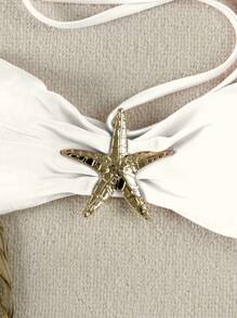 Bikini da donna sexy con spalle scoperte, collo alto e stelle marine