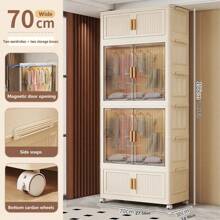 5/4/3/2/1 Layer Foldable Wardrobe Closet Organizer, Apartment Dorm Hanging Clothes Rack Storage Cabinet For Rental House Home Use - Color Mixing - View 27