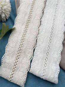 1pc Scalloped Embroidered Lace Edge Fabric Trim, 7.5cm Width Water-Soluble Hollow Out Cloth Decorative Sewing Supplies For Clothing