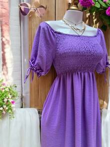VESTIDO LARGO TIPO CAMPESINO CON MANGA MOD. ALY - Bruma de Lavanda - Ver 8