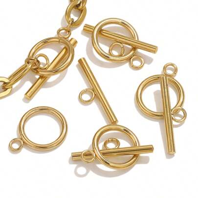 5 conjuntos de fivela de aço inoxidável OT com preservação de cor, colar de pérolas, pulseira de conexão, fivela para fivela, fivela de acabamento, acessórios de joias artesanais faça você mesmo