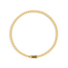 TUANZISP 1pc Women Birthstone Beaded Adjustable Bracelet, Luxury Gold Tone Stainless Steel Elastic Charm Bracelet, Elegant Birthday Gift For Her