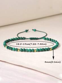 YAUKIA Delicada pulsera minimalista de malaquita y obsidiana negra - Pulsera delicada de piedra natural de malaquita - Pulsera de capas de cristal de malaquita y obsidiana - Regalo de piedra de nacimiento para mamá, esposa, amigas