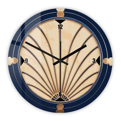 Vintage Printed Imitate Wooden Circular Acrylic Wall Clock Classic Style Bedroom Living Room Hanging Art Decoration Silent Non Ticking Wall Watch Home Decor Back To School Room Decor School Supplies