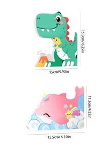 1 件儿童成长身高尺墙贴，磁性 3D 立体成长图表，可拆卸卡通测量尺，精准测量婴儿成长