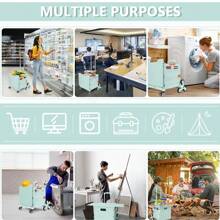 2 Sets Of Products - Foldable Utility Cart With Stair Climbing Wheels, Collapsible Rolling Crate With Magnetic Lid Telescopic Cover, Telescoping Handle, 360° Rotate Wheel Hand Cart, For Grocery, Shopping, Office, Storage, Camping, Hiking - BY10C - Green + Green - View 2