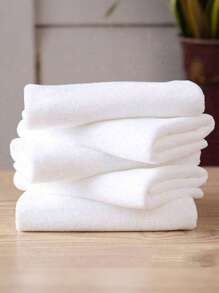 10-1 pieza Toalla de cara blanca simple, toalla sin pelusa de hotel para el baño, toalla de cara suave y absorbente, tejida, ligera, toallas de cara cuadradas súper absorbentes - Estilo moderno, suave y cómodo, artículos esenciales de baño de viaje, suministros de baño, decoración de baño, decoración de otoño, de vuelta a la escuela para salón de belleza, hogar, baño