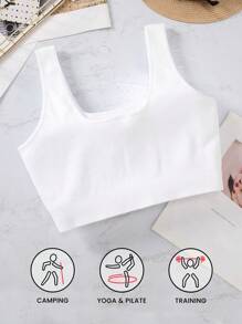Women Plus Size Seamless Knit Comfortable Easy-To-Wear Sports Bras - White - View 1