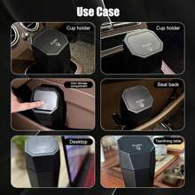 Car Trash Can With Lid, Car Garbage Bin Organizer Holder With Trash Bag Roll, Portable Hanging Mini Leak-Proof Car Storage Bag For Car, SUV, Office - one-size - View 5