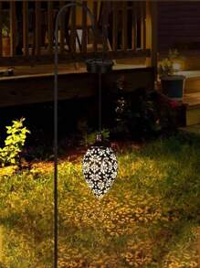 1pc Vintage Bronze Tone Waterproof Solar Pendant Light Outdoor Metal Polished Nickel Battery Garden Decor With Hollow Garden Lamp LED Decorative Lights For School Decoratio Street Courtyard Balcony Garden Use - one-size - View 4