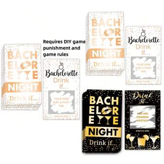 单身派对饮酒游戏 - DIY 饮酒游戏刮刮卡 - 非常适合女孩夜间外出活动、新娘送礼会、新娘派对、婚礼送礼会、订婚和生日