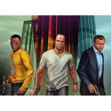 1 pièce Affiche murale avec cadre en option, Pop Art GTA 5 Vices, la capitale sainte, 5 stars, bon citoyen, trio de voyous, photo de groupe magnifique. Collection d'affiches artistiques à décorer la salle de jeu. Peinture HD cadeau de décoration