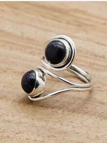Blue Sunstone 925 Sterling Silver Gemstone Adjustable Ring - Blue Sunstone - View 4