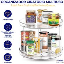 Bandeja Acrílica 2 Andares Giratória 360 Organizadora Multiuso