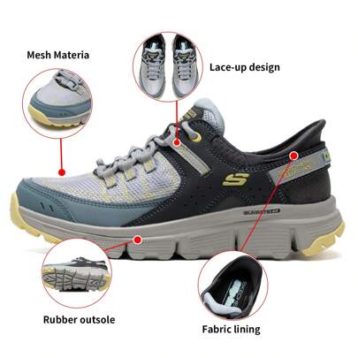 Skechers 女鞋戶外健行緩震短途旅行運動鞋透氣輕便休閒鞋 180147-BLYL