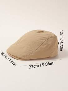 1pc Kids British Style Quick-Dry Beret Hat, Solid Color Versatile Simple Japanese Front Cap, Retro Newsboy Hat - Berets - View 3
