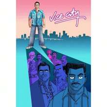 1 pièce Affiche murale avec cadre en option, Pop Art GTA 5 Vices, la capitale sainte, 5 stars, bon citoyen, trio de voyous, photo de groupe magnifique. Collection d'affiches artistiques à décorer la salle de jeu. Peinture HD cadeau de décoration