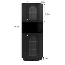 浴室柜，浴室家具，带两个储物格的角柜，开放式隔间，带可调节搁板，45 X 45 X 166.5 厘米，回到学校