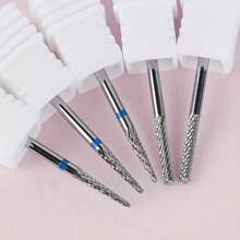 2 PIEZAS Broca de carburo de tungsteno multifunción para debajo de la uña, con doble extremo afilado, para eliminar el gel de uñas y cutículas, para preparación de manicura y pedicura - Multicolor - Ver 2