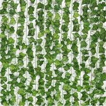 Corona navideña artificial de seda verde de 210 cm con hojas de parra para decorar el hogar, el baño, el jardín, el salón, el aula, la oficina, el otoño, la habitación, el escritorio, el jardín, el coche de boda, el arco de dintel, el hogar, el comedor, el dormitorio, las escaleras del porche, el balcón, el columpio, el centro comercial, la chimenea, la puerta, el regalo de San Valentín y Navidad, decoración de invierno, San Valentín, regalo.