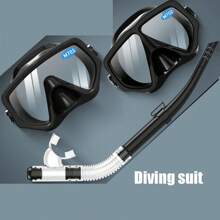 Diving Mask Snorkel Set For Adults Tempered Glass Scuba Professional Panoramic Snorkeling Gear Swimming Training Snorkel Kit, Beach Essentials, Beach Accessories, Pool Float