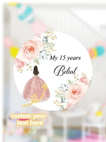 1~100pcs 4cm Custom Stickers,Personalized Photo Stickers Labels, Wedding Stickers, Photo Labels, Birthday Party Stickers, Personalized, Custom, Celebration Labels, Pictures Custom Photo Sticker, Personalized Picture Sticker For Anniversaries, For Valentine's Day Mother's Day Birthdays Children's Day Father's Day, For Graduation, For Weddings, For Housewarming School, Home, Office