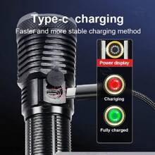 Ultra Powerful LED Flashlight USB Rechargeable Super Strong High Power Flashlight Torch Waterproof Zoomable Lantern Long Shot Hand Lamp - Black - View 5