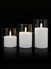 3pcs Flameless Candles With Remote Control, Candle Lights, Electronic Candles, Battery Operated 600 Hours, Timer Function, Flickering LED Pillar Candles - Suitable For Wedding Decor, Party, Bedroom Decor, Home Decor, Holiday Tabletop Decor, Party Decor, Teacher's Day Gift, Father's Day Gift - 3"X4", 5", 6" Diameter - Multicolor - View 17