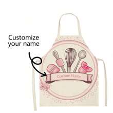 1pc Custom Chef Apron ,Mother's Day Gift,Customized Name, Women Custom Chef Cooking Kitchen Apron Personalized Kitchen Apron Customized Name Logo Picture Name Chef Apron Perfect For Mom
