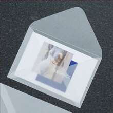 100个/套空白半透明信封，适用于邀请函、明信片、欧式礼盒留言卡信封、婚礼商务信函、返校 - 無色 - 查看 5