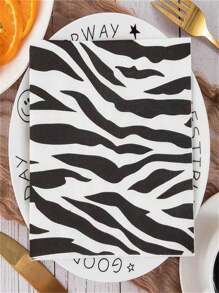 TYFYO 20pcs/Lot Jungle Animal Print Paper Napkins Tiger Leopard Zebra Stripes Leaf Theme Cocktail Party Square Dinner Napkins,Christmas - Multicolor - View 8