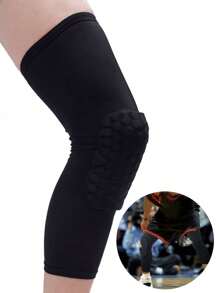 1 件压缩、透气、防滑、蜂窝六角形、超长护膝，适用于成人和青少年篮球、足球、排球、登山、跑步、户外运动等。健身房配件膝盖支撑运动护膝健身房护膝 - 黑色 - 查看 14