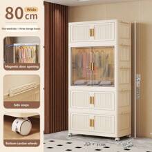 5/4/3/2/1 Layer Foldable Wardrobe Closet Organizer, Apartment Dorm Hanging Clothes Rack Storage Cabinet For Rental House Home Use - Color Mixing - View 19